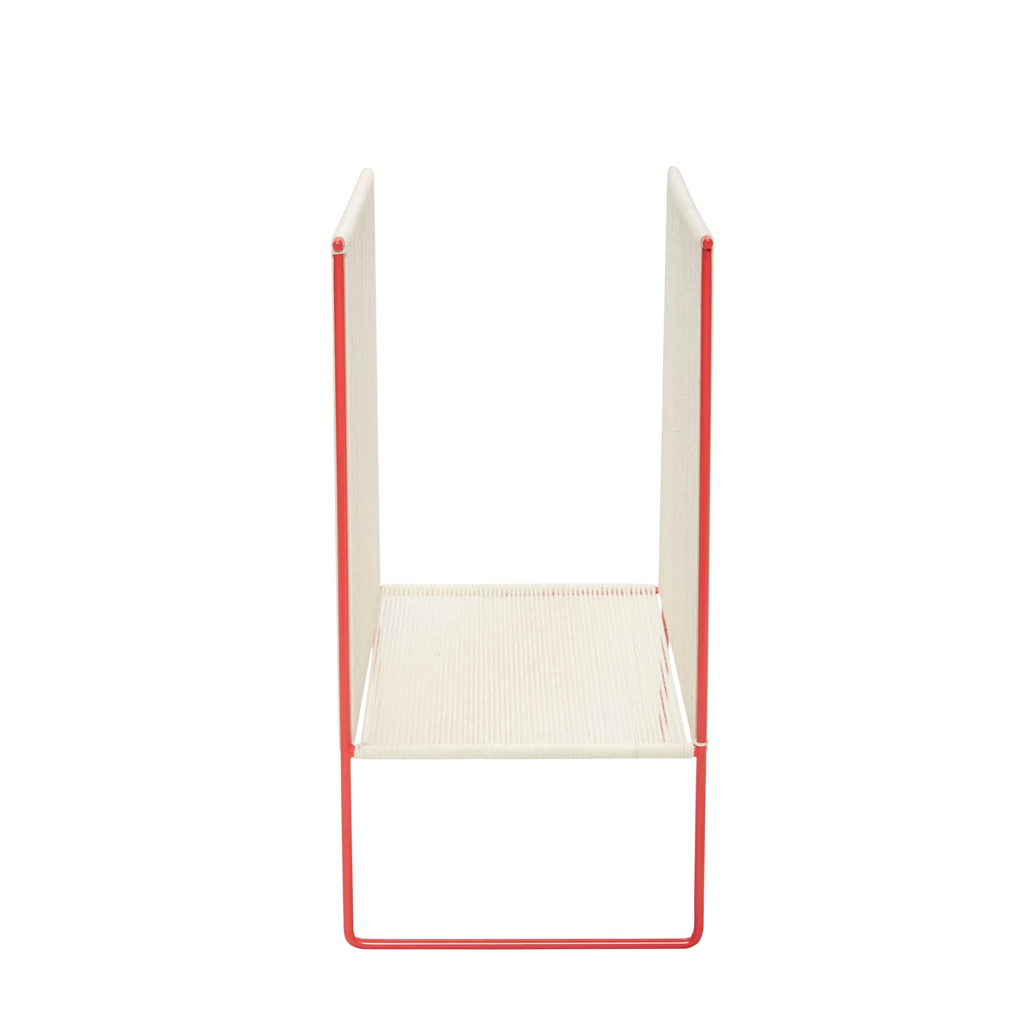 Hübsch - Magazine Holder, Cotton Cord/Metal, Nature/Red - 43x25xh50cm