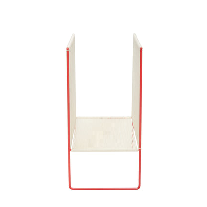 Hübsch - Magazine Holder, Cotton Cord/Metal, Nature/Red - 43x25xh50cm