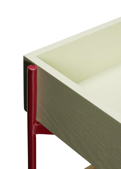 Hübsch färskt rullande bord khaki/burgundy