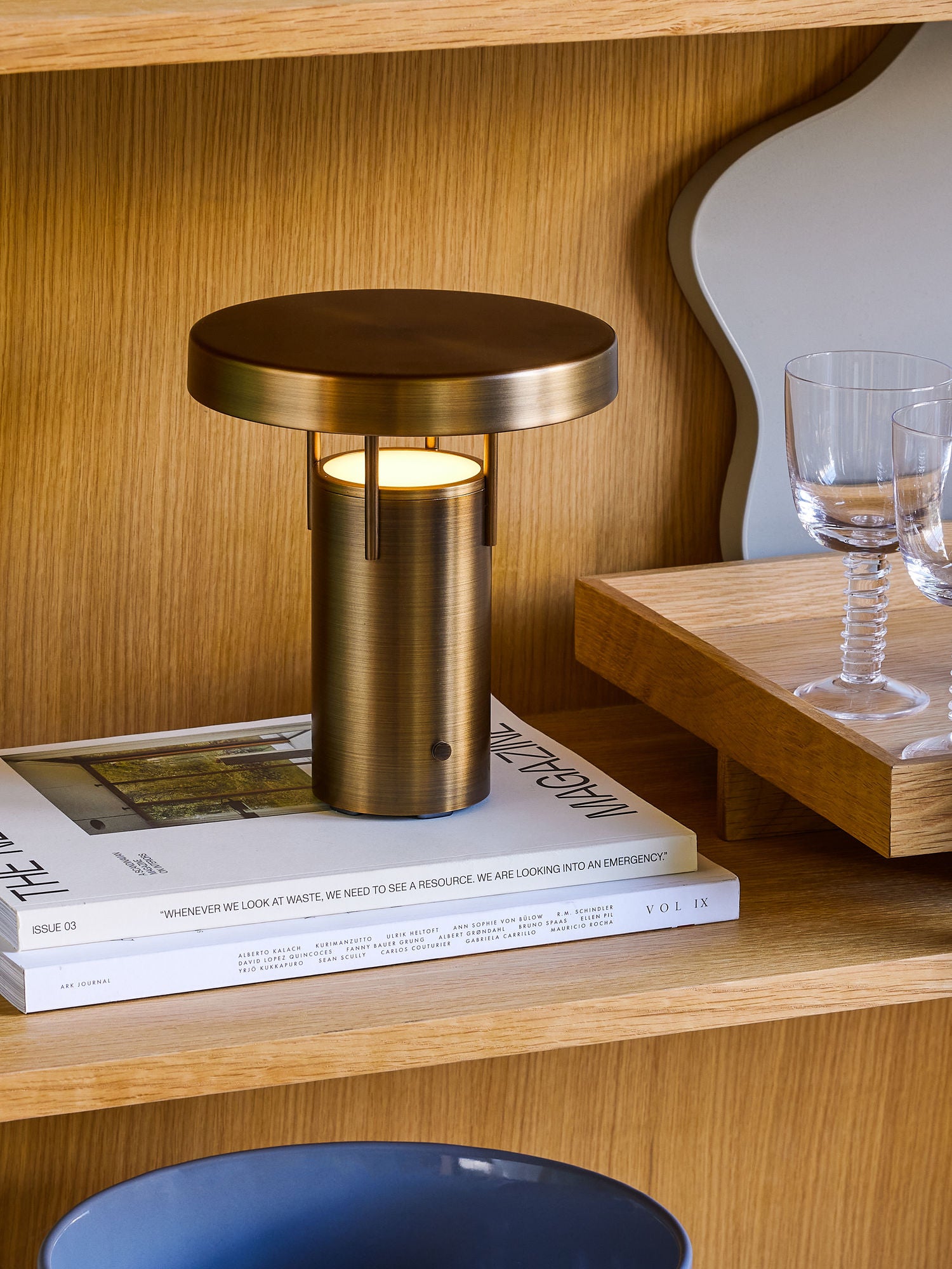 Hübsch Bringme Portable Lamp Mini Browned Brass