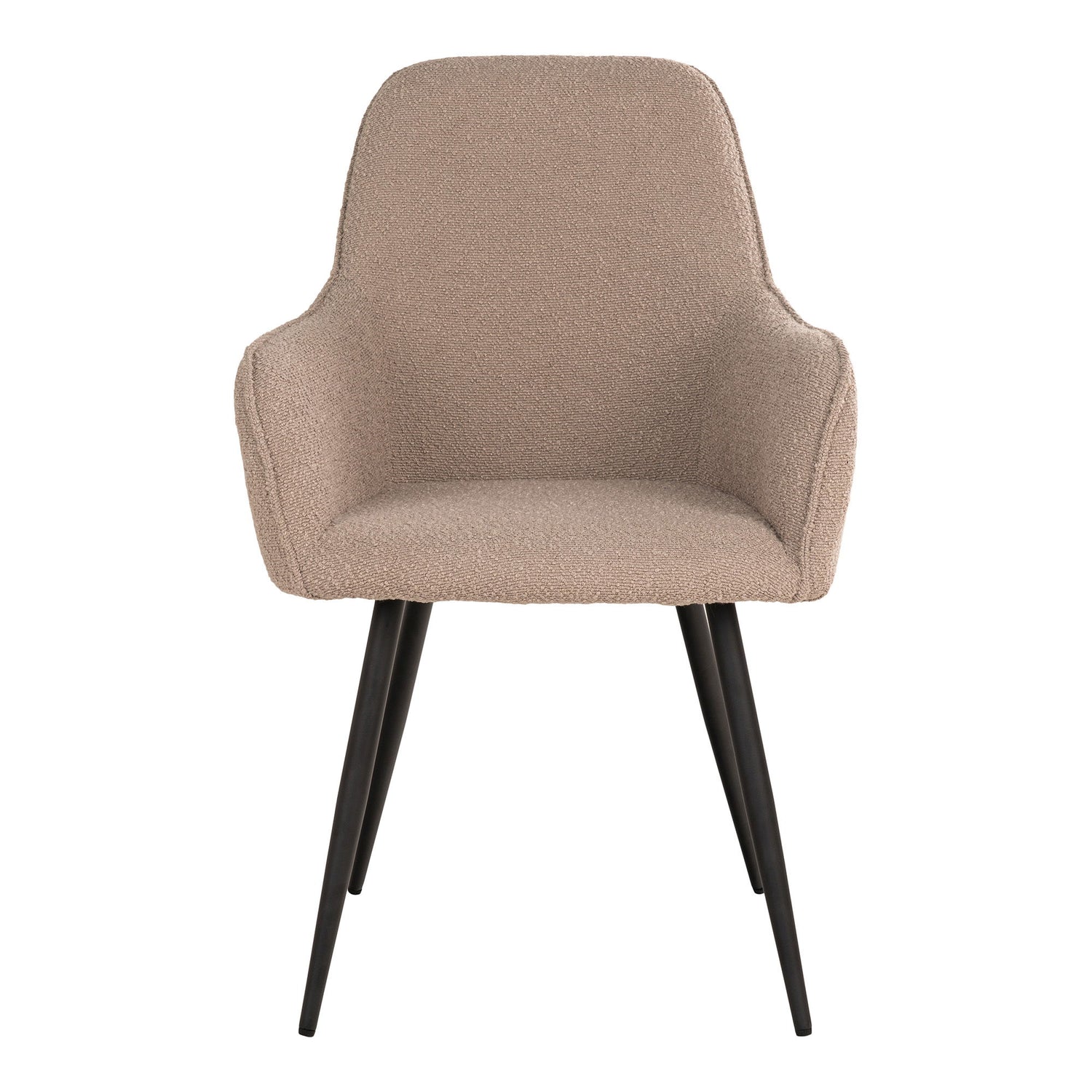 Harbo Dining Chair - Matstolstol i Boucel, Beige med svarta ben, HN1233