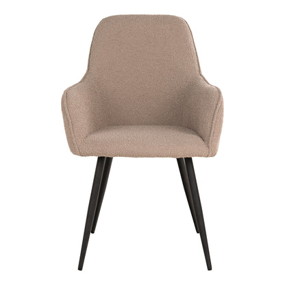 Harbo Dining Chair - Matstolstol i Boucel, Beige med svarta ben, HN1233