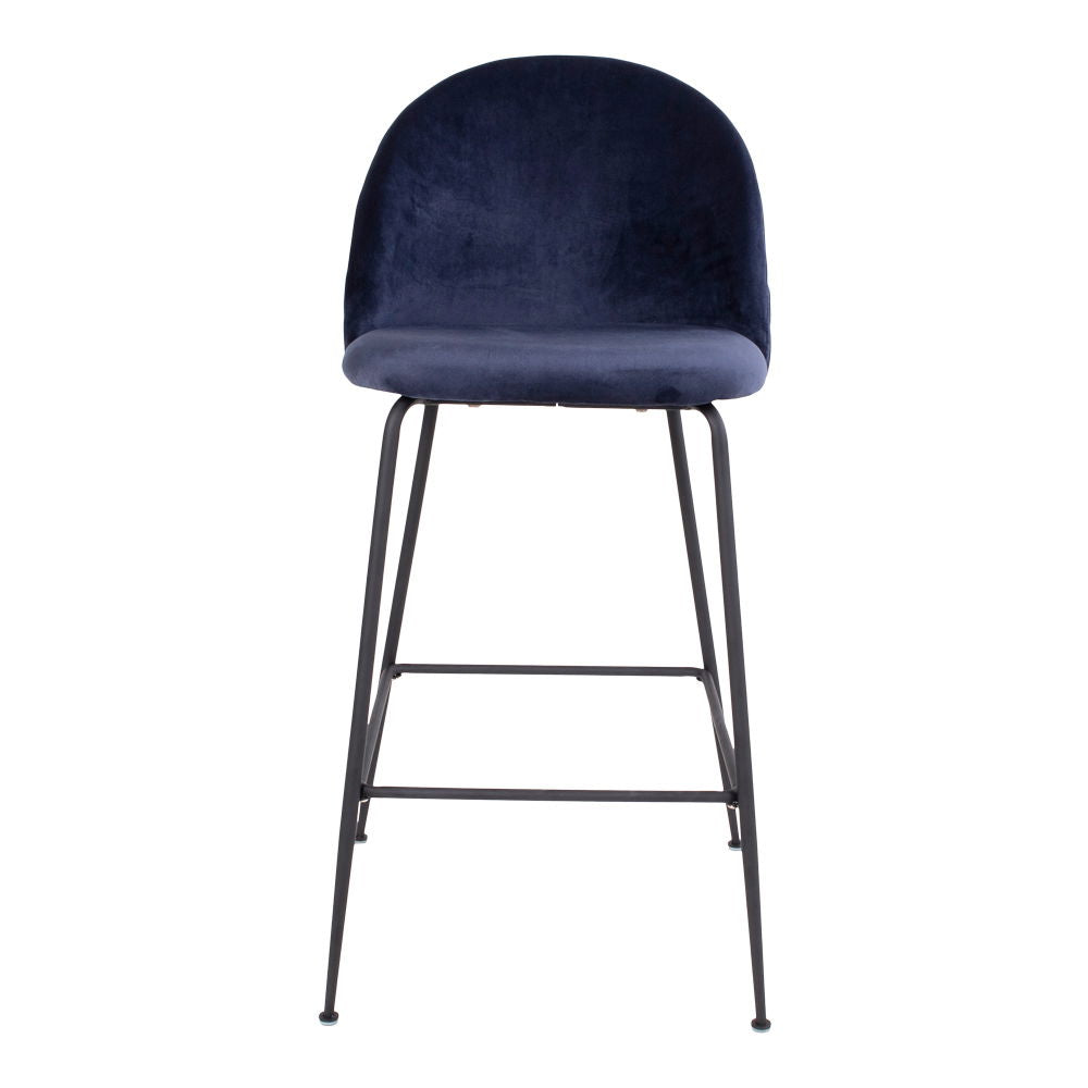 Lausanne Bare Chair - Barstol i Velor, Blue With Black Ben, HN1205