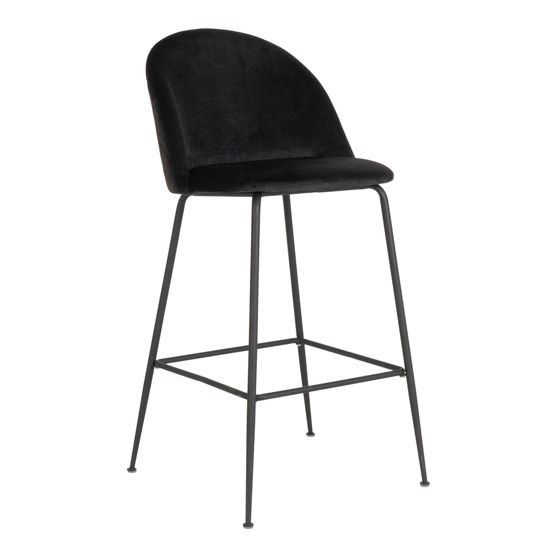 Lausanne Bare Chair - Barstol i Velor, svart med svarta ben, HN1207