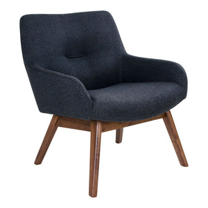 London Lounge Chair - Lounge Chair in Fabric, Dark Grey With Walnut Ben