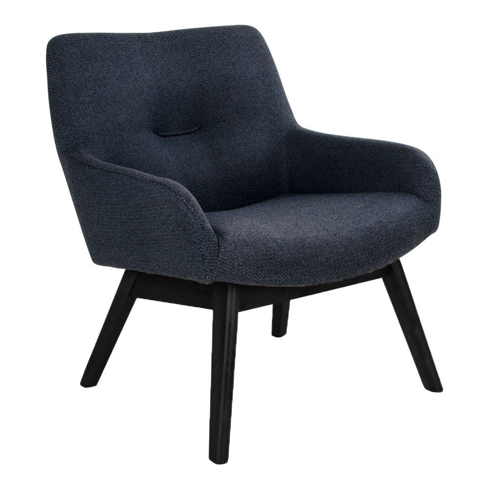 London Lounge Chair - Lounge Chair in Fabric, Dark Grey With Black Ben