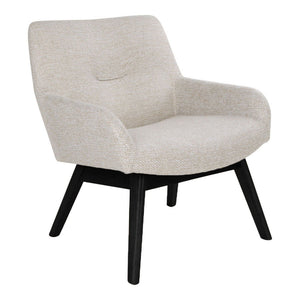 London Lounge Chair - Lounge Chair in Fabric, Sand With Black Ben