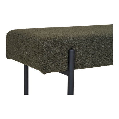 Swindon Bench - Bench, Bouclé, mörkgrön med svarta ben, 100x36x42,5 cm, HN1241