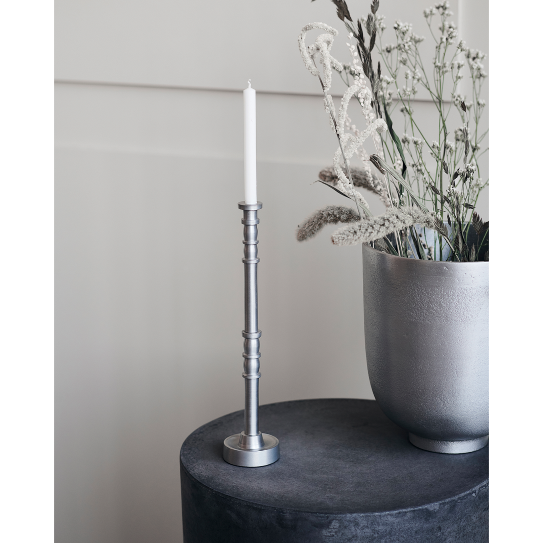 Ljusstake, hdjersey, silver oxiderad