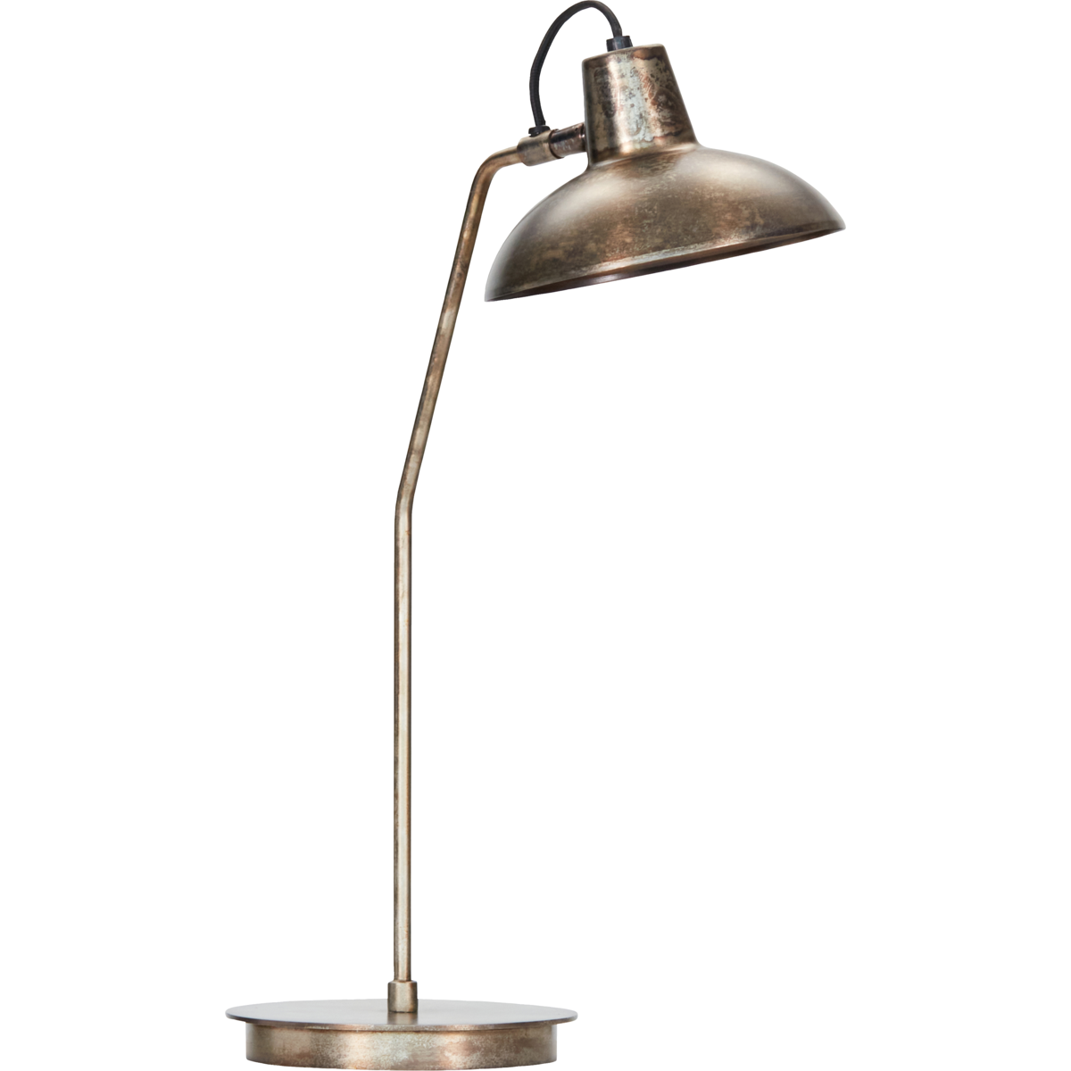 Bordslampa, hddesk, antik brun