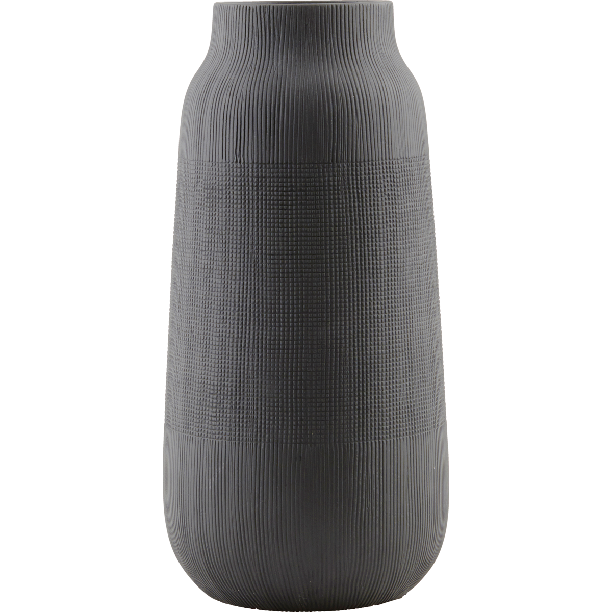 House Doctor - Vase, Groove, Black - H: 35 cm, Dia: 16 cm