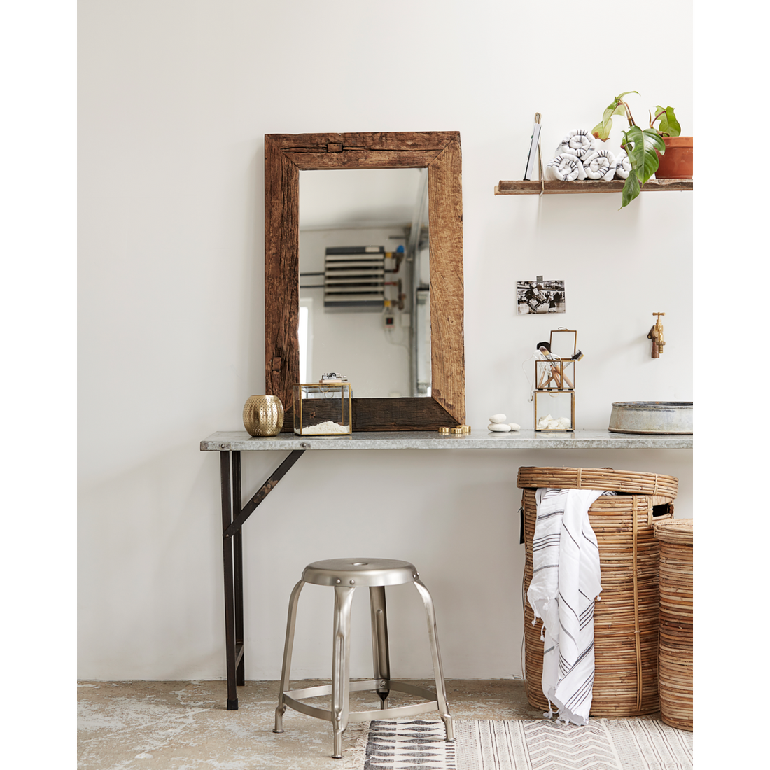 House Doctor Mirror med ram, ren natur 60x90 cm