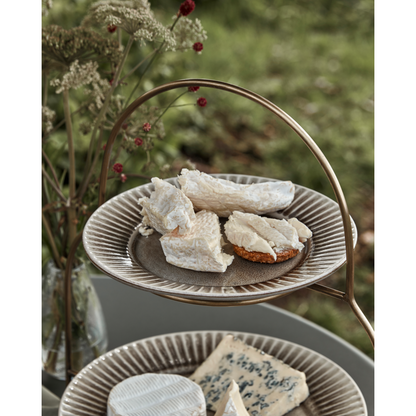 Lunch/tårtplatta, hdpeat, grå/brun