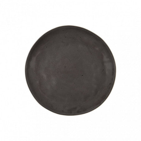 House Doctor - Dinner Plate, Rustic, Dark Grey - H: 2,5 cm, Dia: 27,5 cm