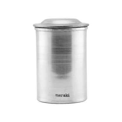 Burk med lock, silverfinish