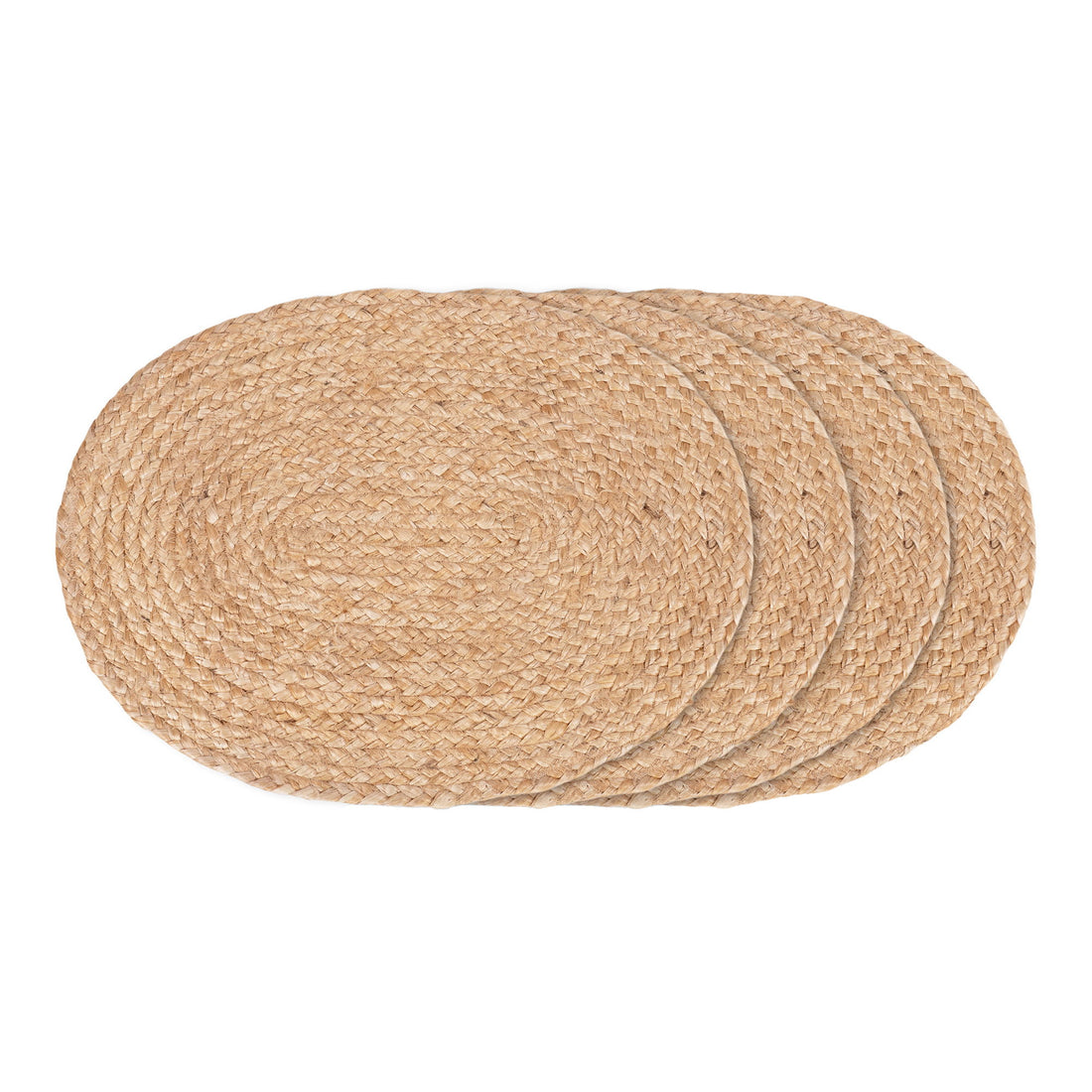 Bombay Cover Wipes - Cover Wipes i flätad jute, natur, oval, 35x45 cm, uppsättning av 4