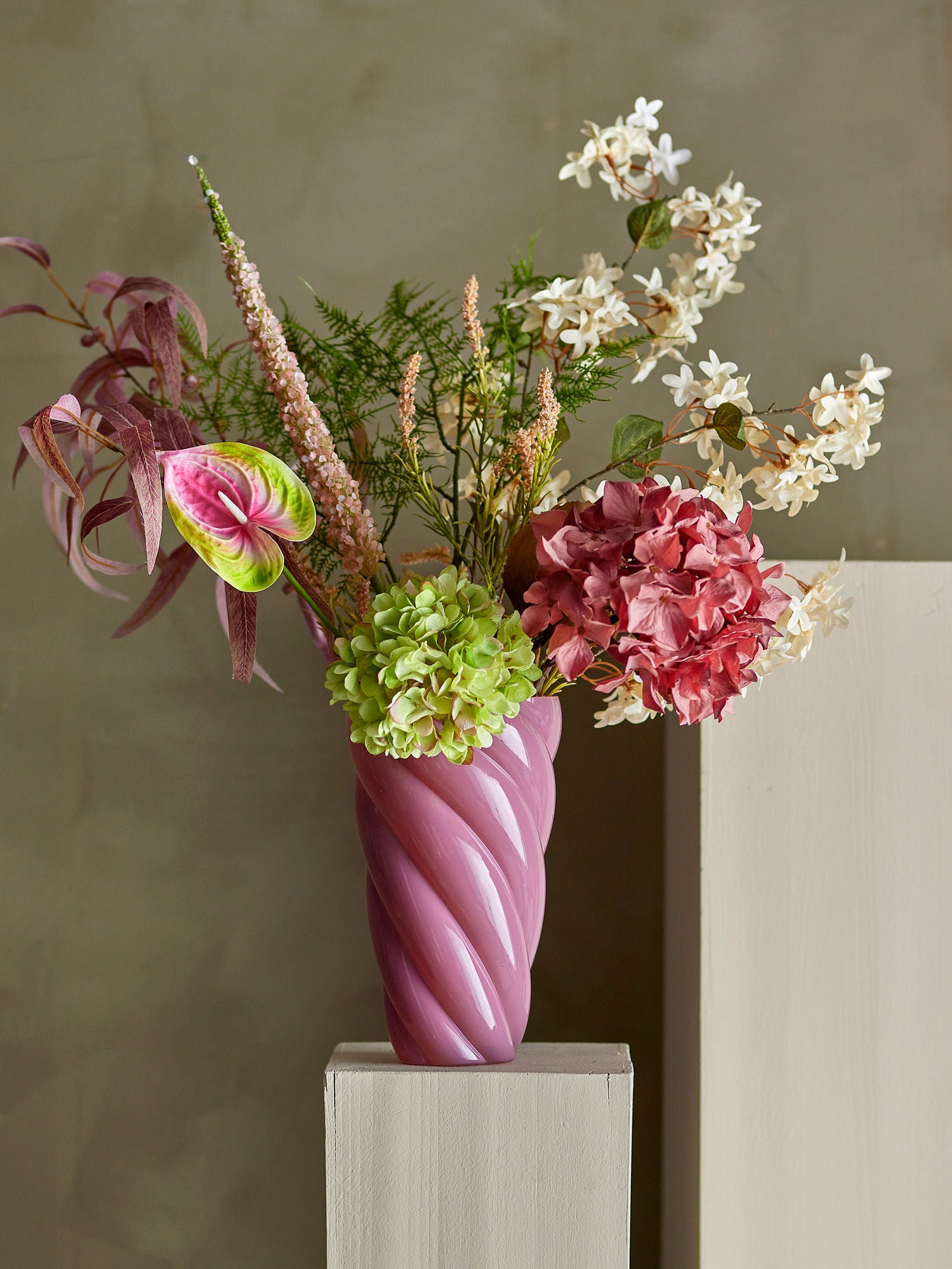 Bloomingville Callo Vase, Rosa, Glass