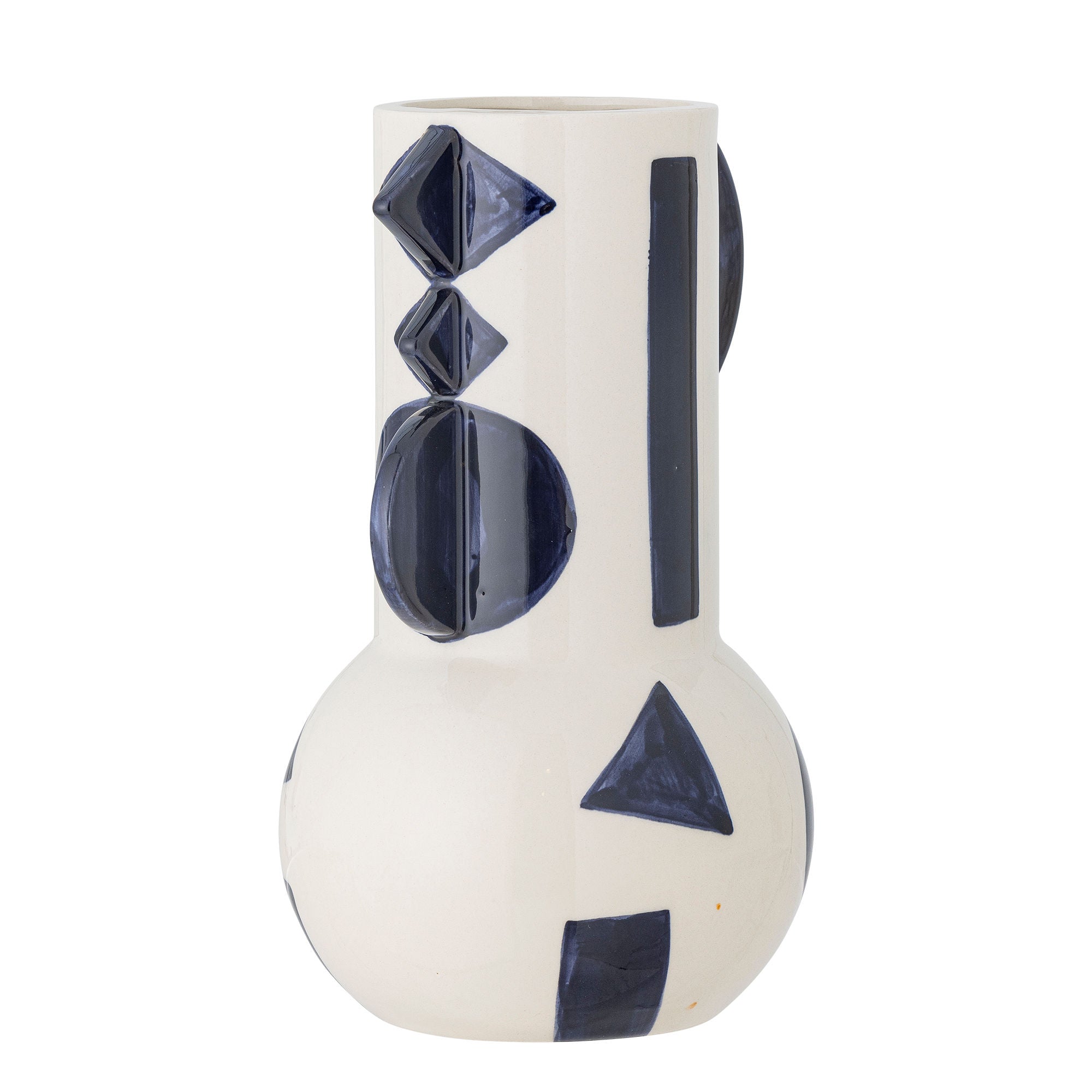 Bloomingville Graphica Vase, Blue, Stoneware