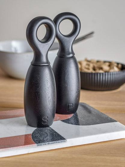 Bloomingville Martim Salt &amp; Pepper Grinder, svart, gummiträd