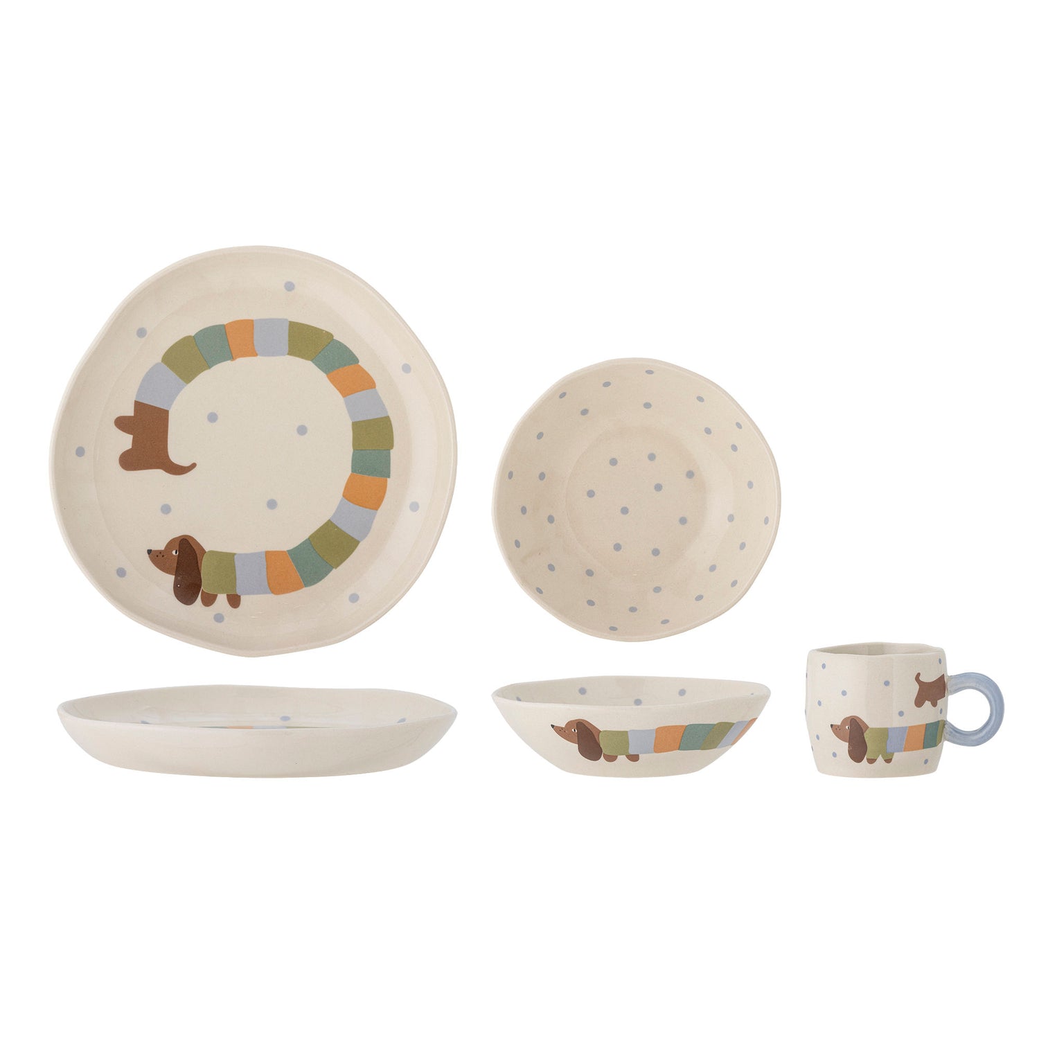 Bloomingville Mini Charlie Stud Set, Blue, Stoneware