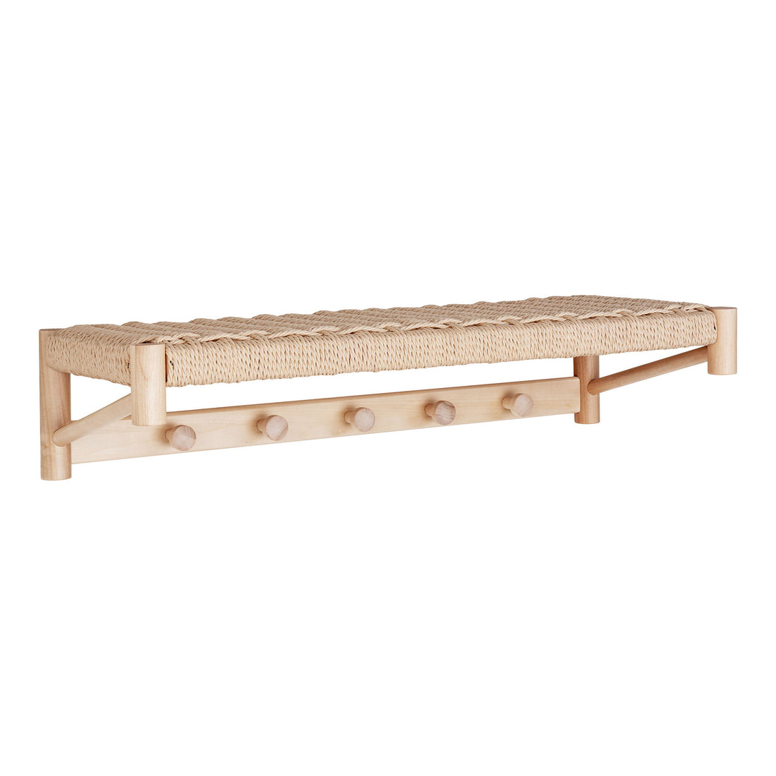 Abano Hat Shelf - Hat Shelf, Poppel Wood, Nature Braid Shelf 78x31 CM