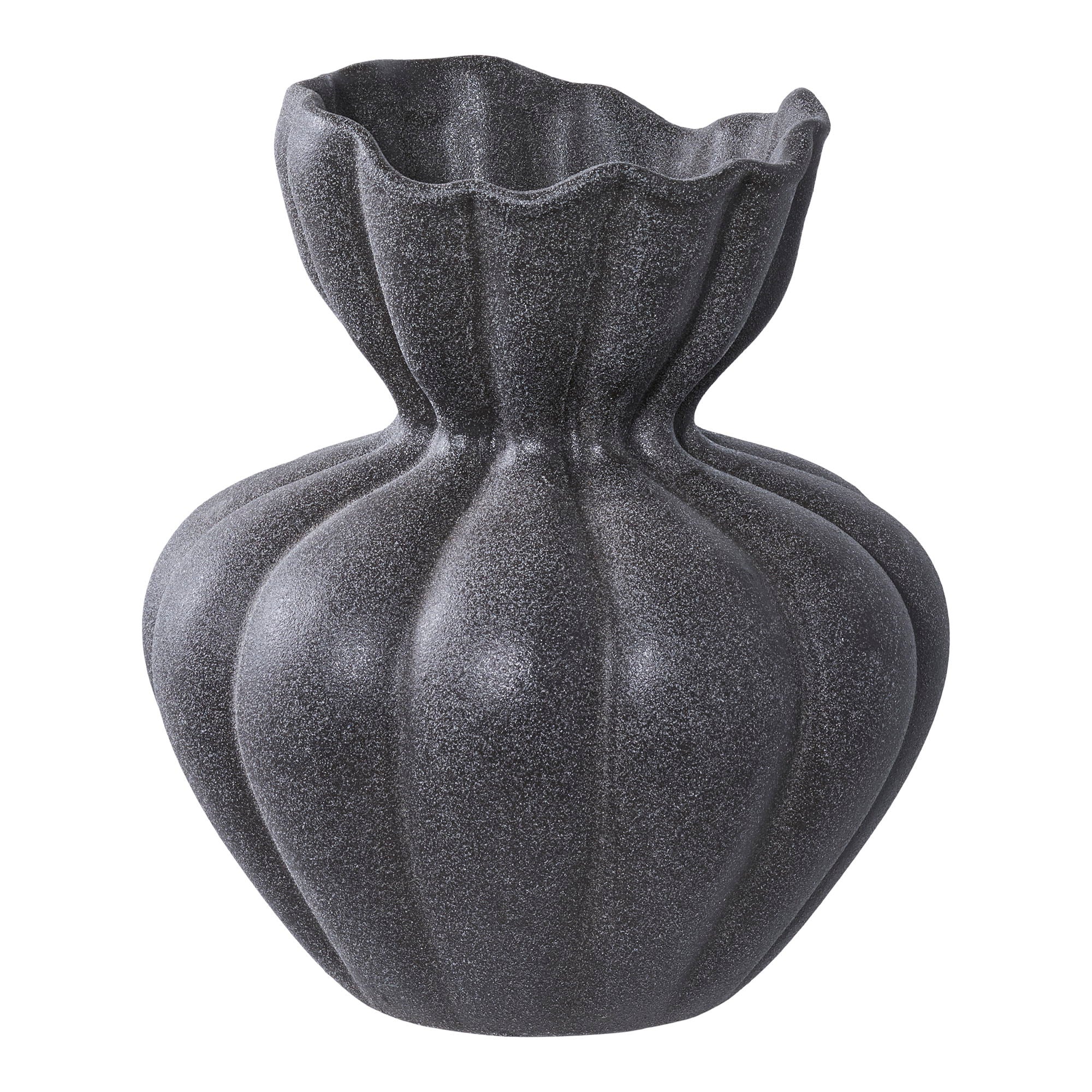 Vase - Vase, keramik, svart Ø17,2x19.4 cm