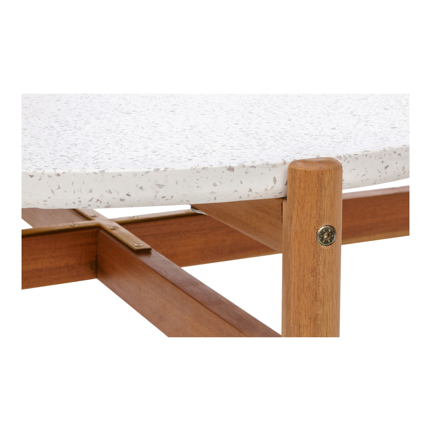 Soffbord, akacia/terazzo, natur&lt;br&gt;Ø84,5x38,5 cm