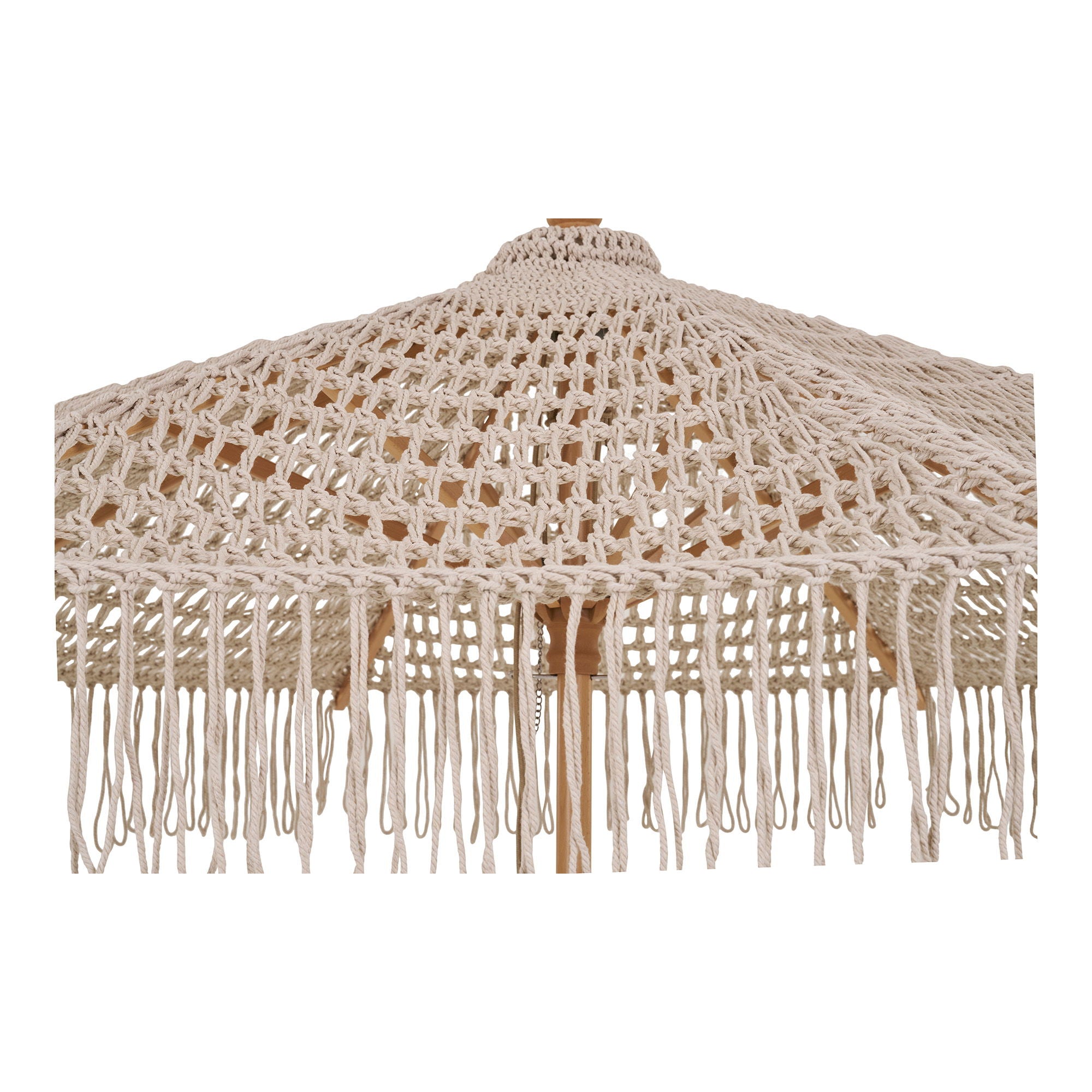 Parasol, bomull, trähöjd, beige&lt;br&gt;Ø250 cm