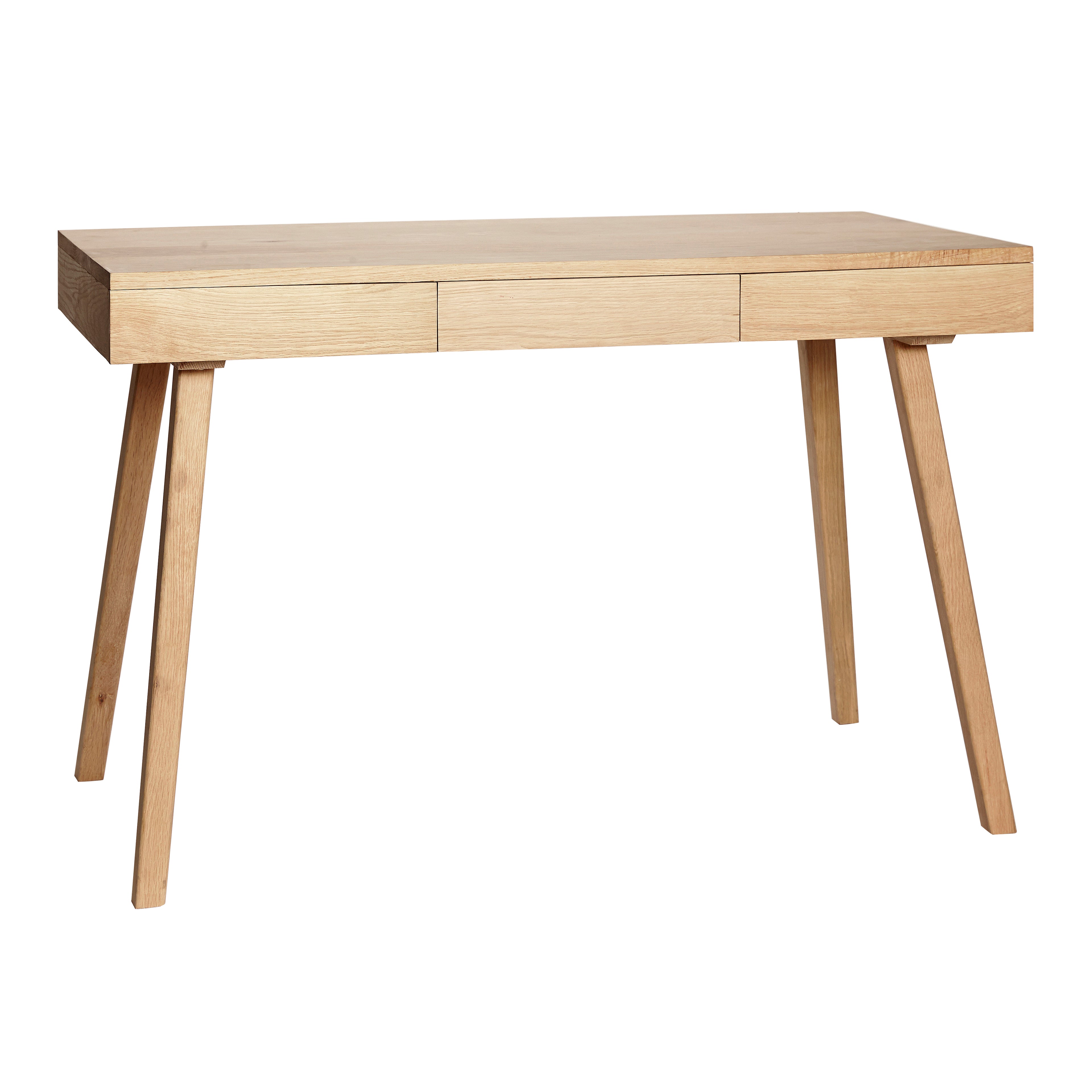 Hübsch - Desk M/3 -lådor, ek, fsc, natur - 120x57xh78cm