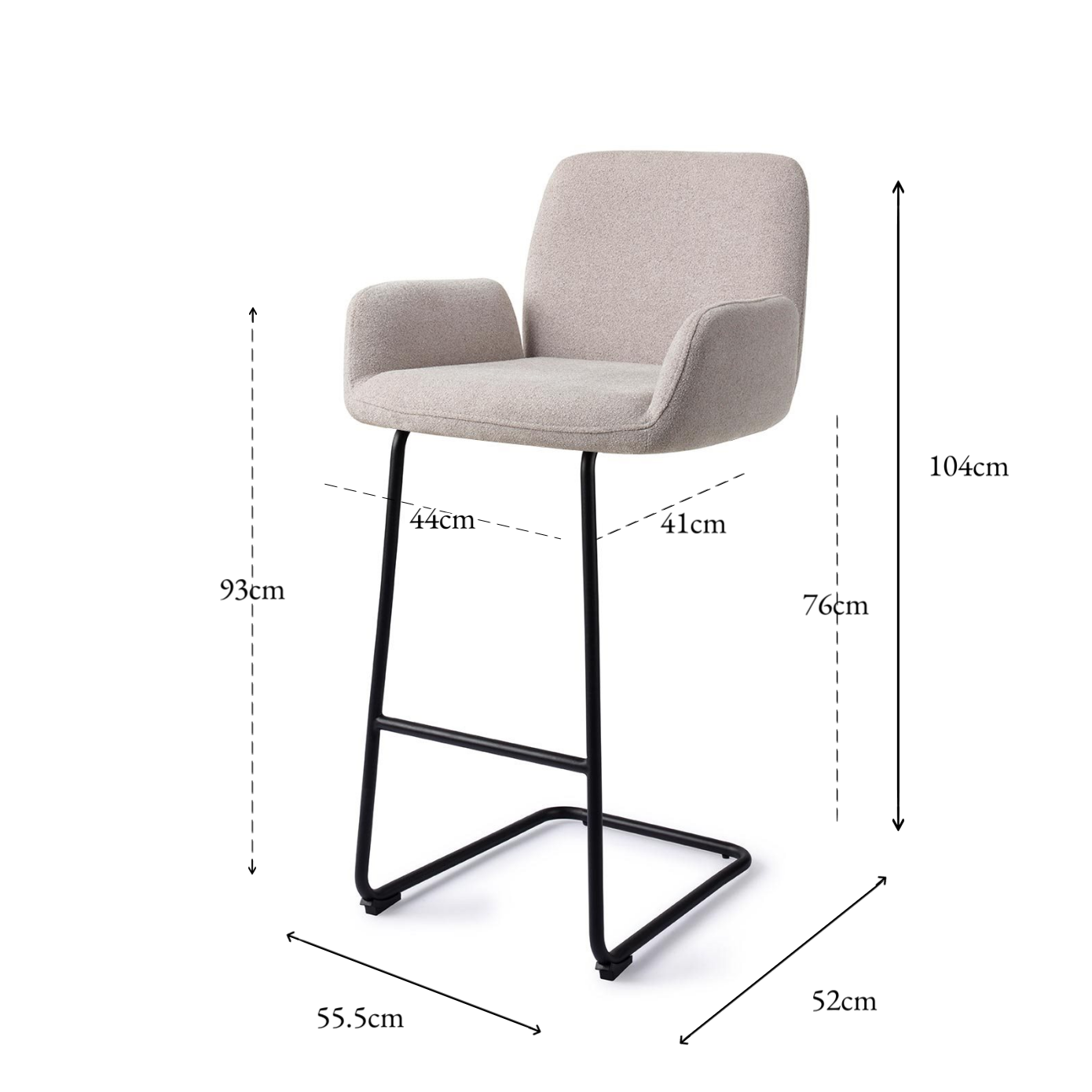 Misaki Bar Chair Pretty Gips