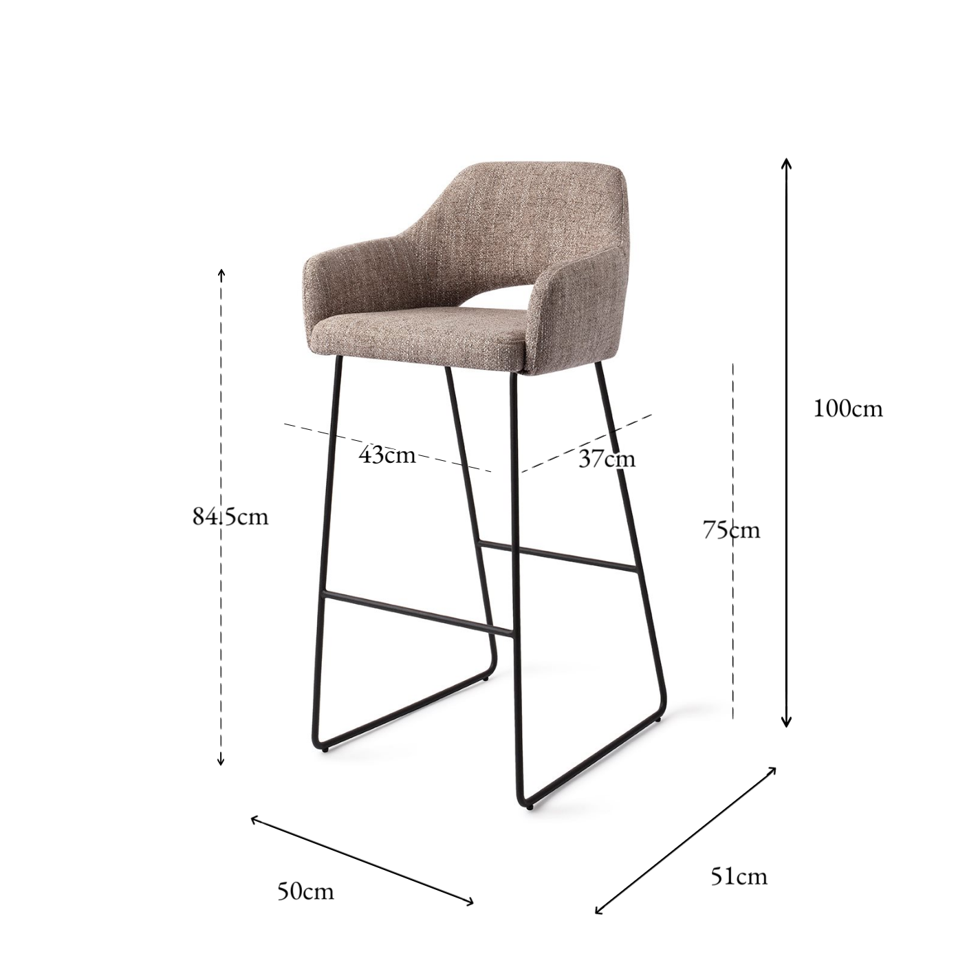 Yanai Bar Chair Biscuit Beach