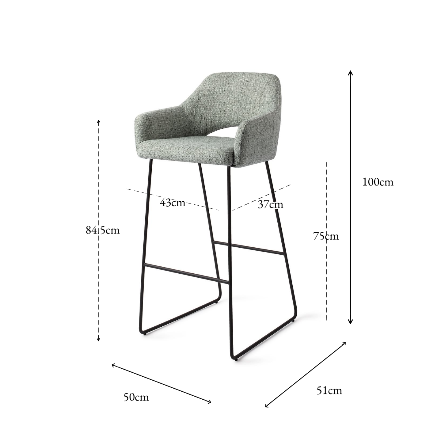 Yanai bar stol mjuk salvia