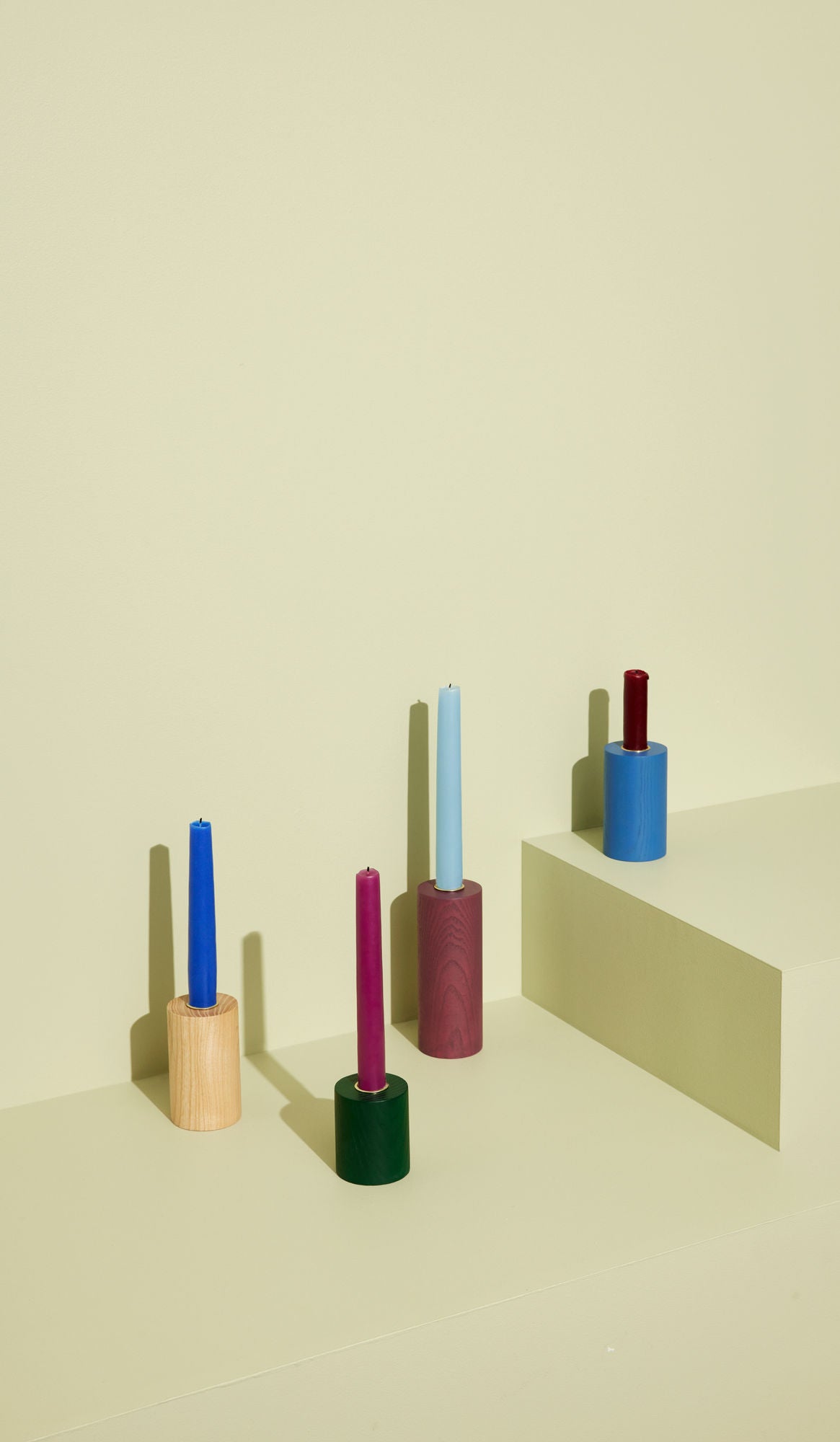 Hübsch Crayon Candlesticks Multicolored (uppsättning av 4)