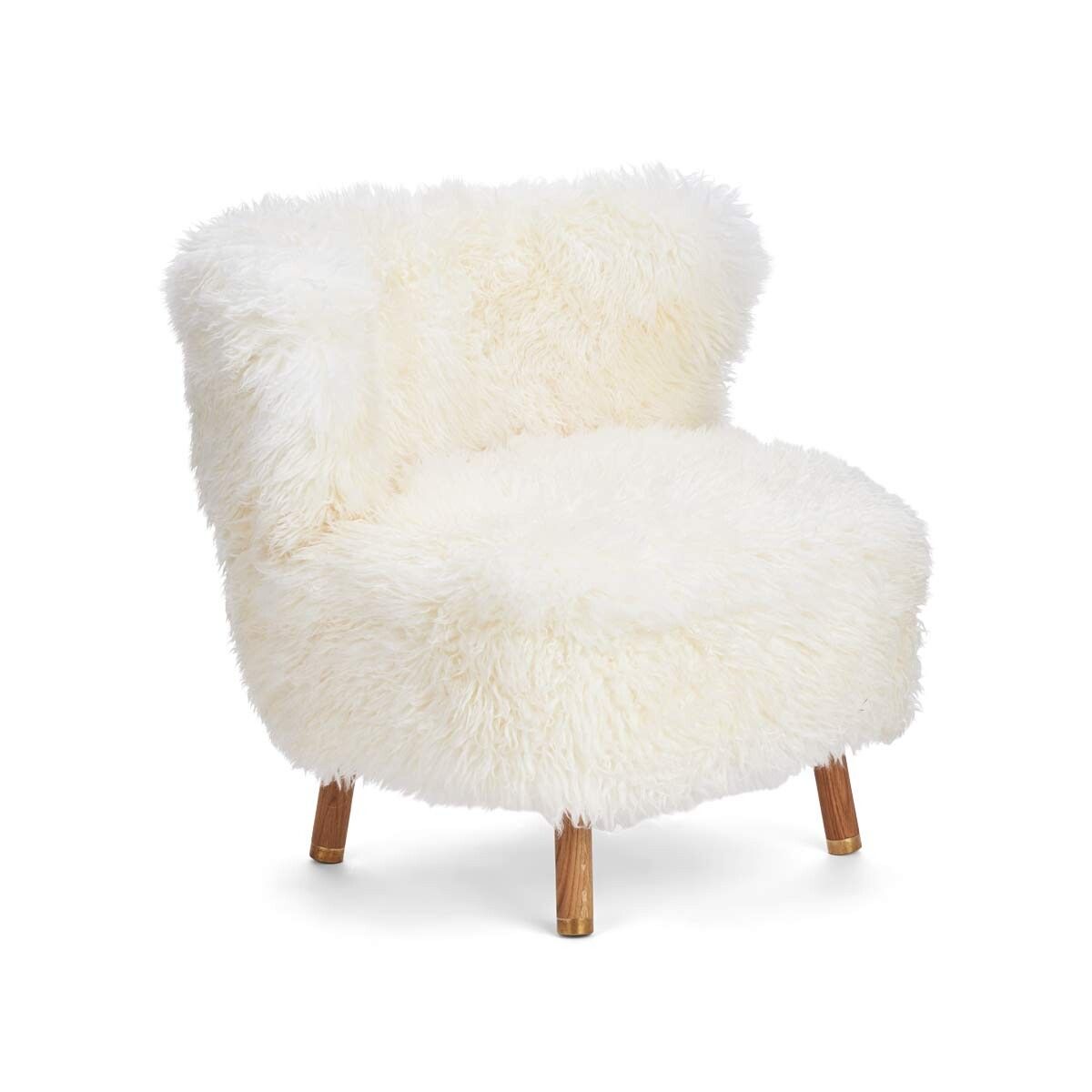 Emil Lounge Chair | Mässing | Långhårig