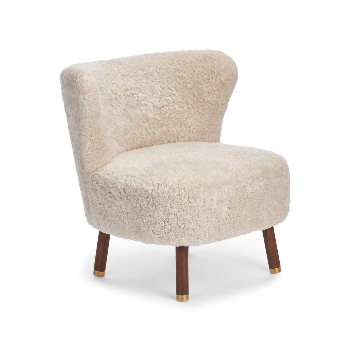 Emil Lounge Chair | Mässing | Korthårig