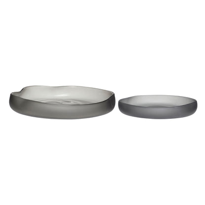 Hübsch Bow Bowls Grey (uppsättning av 2)