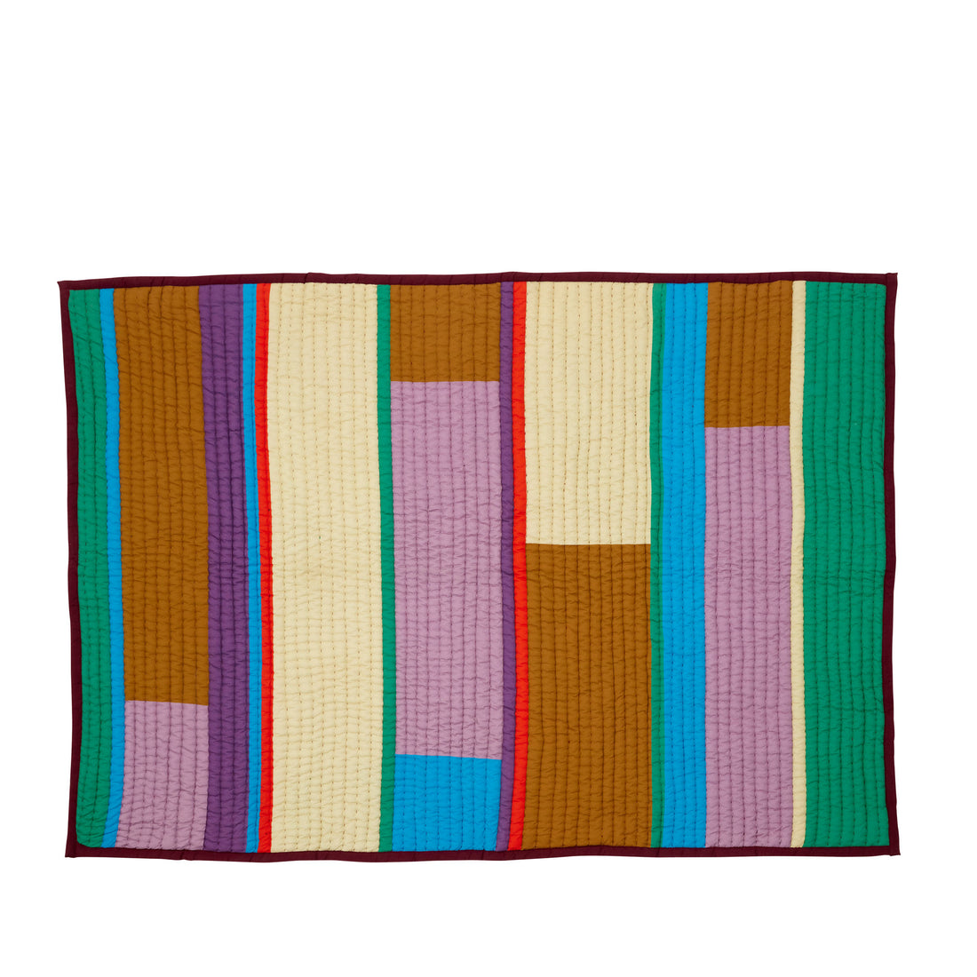 Hübsch Pavilion Plaid Block Bourgogne/Multicolor