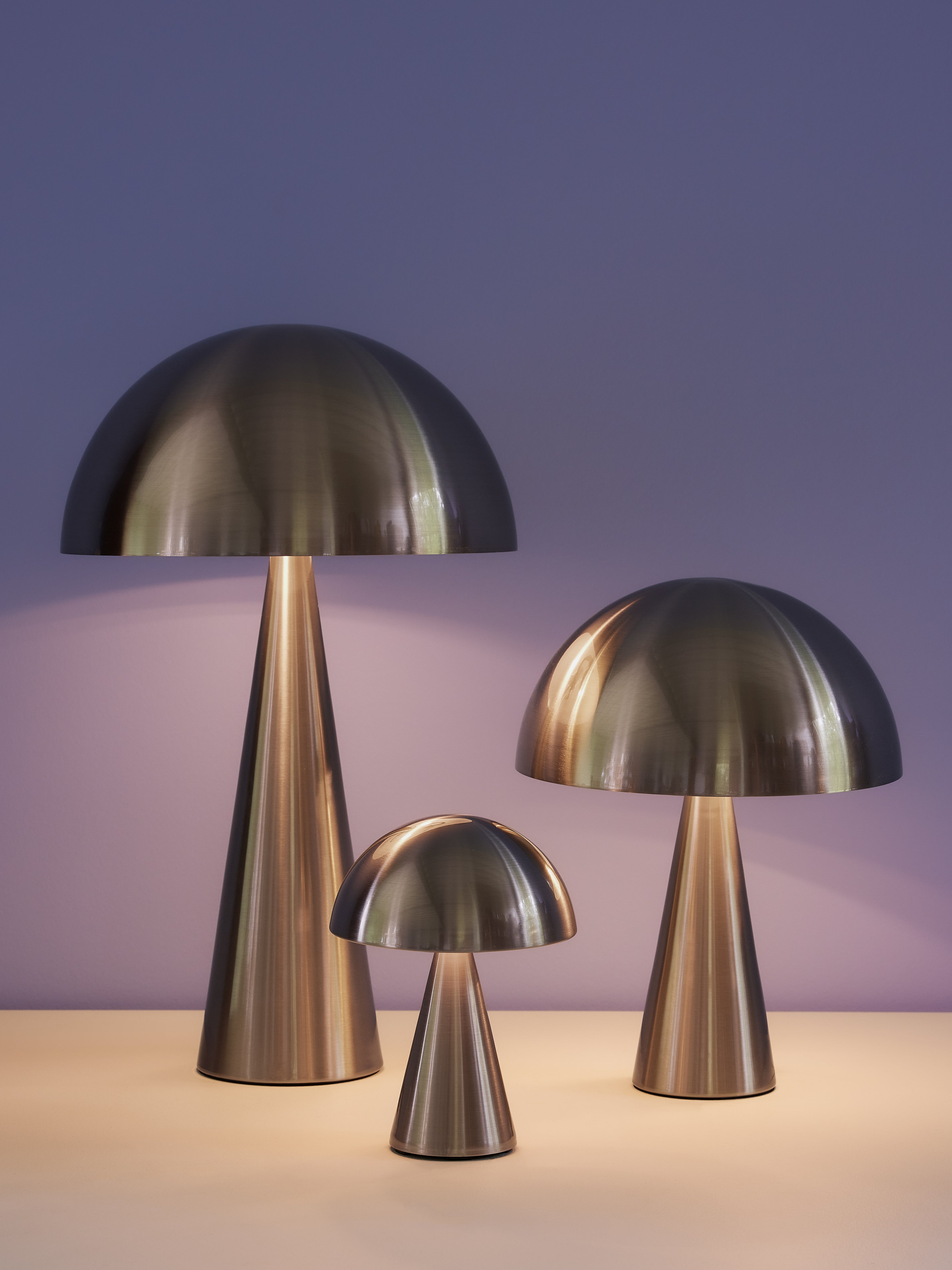 Hübsch Mush Table Lamp Mini Nickel