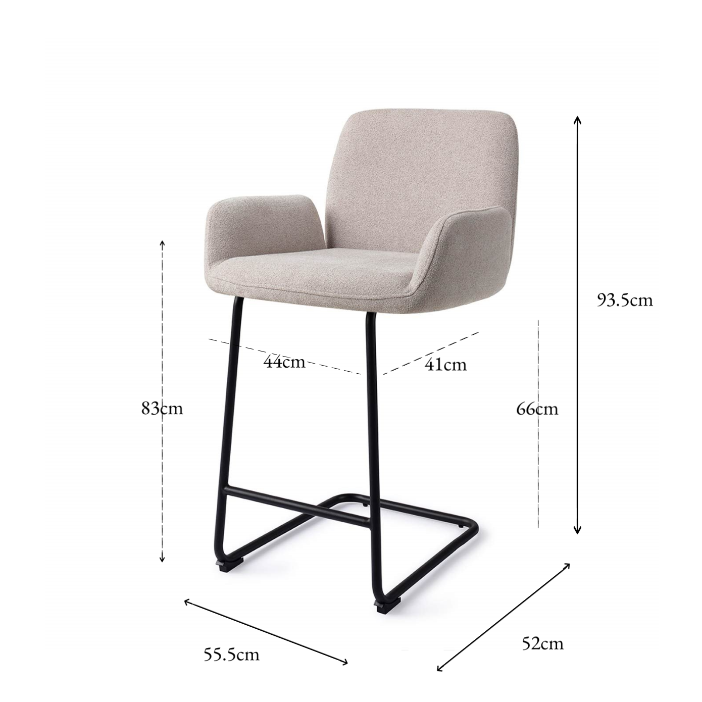 Misaki Bar Chair Pretty Gips