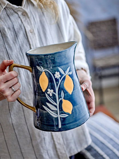 Feriha pitcher, blå, stengods