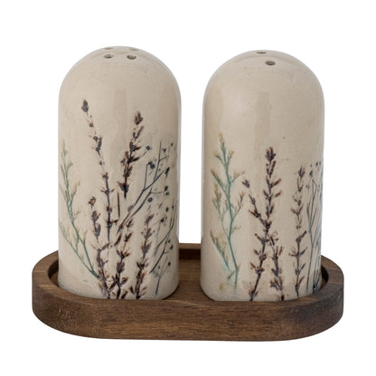 Bea Salt &amp; Pepper Set, Nature, Stoneware