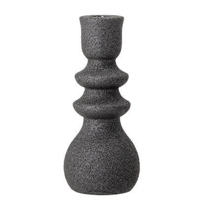 Emie Candlestick, svart, stengods