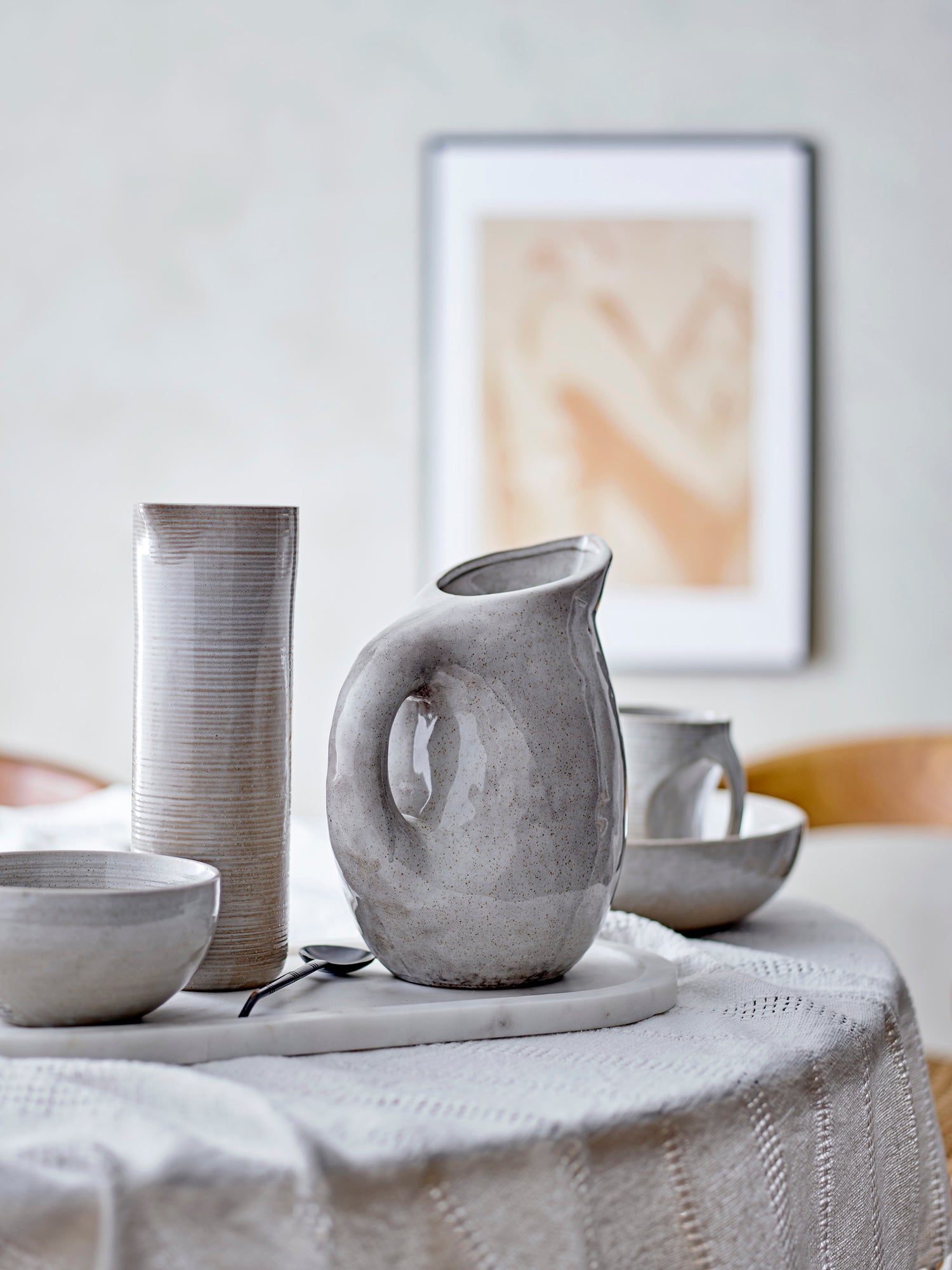 Taupe pitcher, grå, stengods