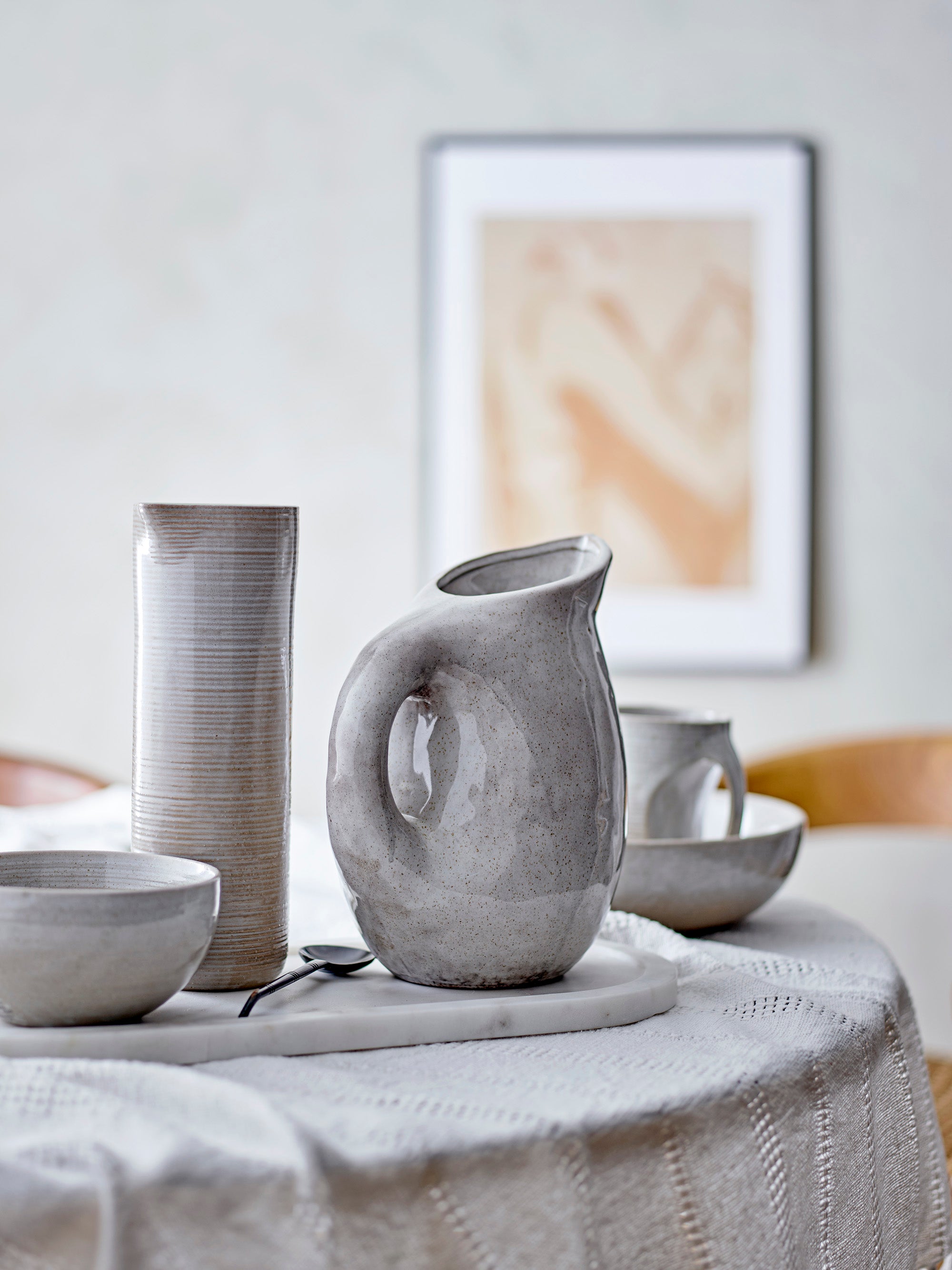 Taupe pitcher, grå, stengods