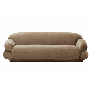 Nordal SOF soffa med velouröverdrag - L214 cm - ljusbrun