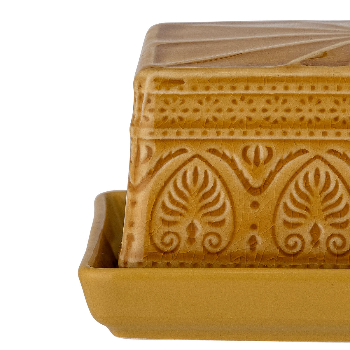 Bloomingville Rani Butter Box, gul, stengods