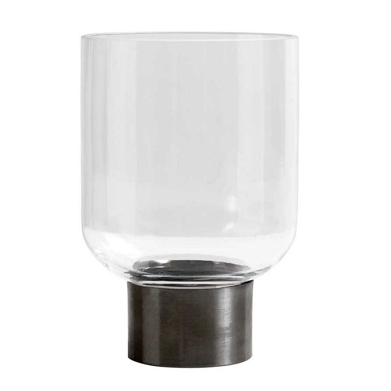 Nordal Ring Deco Vase Clear/Iron Base h15xØ10 cm - Nordal - DesignGaragen.dk