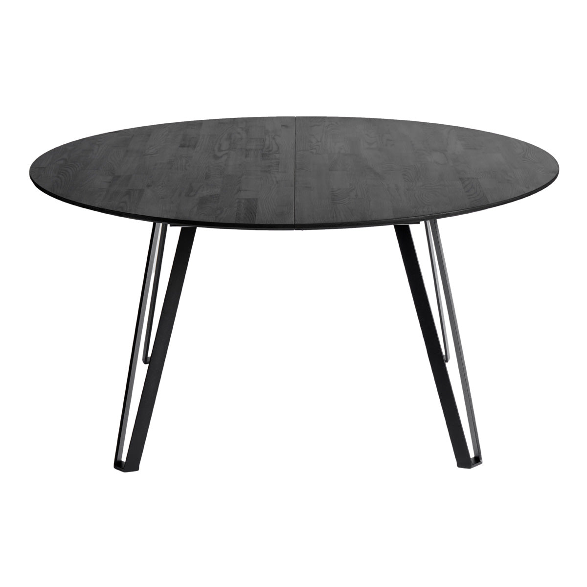 Spisebord Space Black Ø150 - Woca sort - Ask m/stålben - H: 75 Ø: 150 cm - Muubs - DesignGaragen.dk