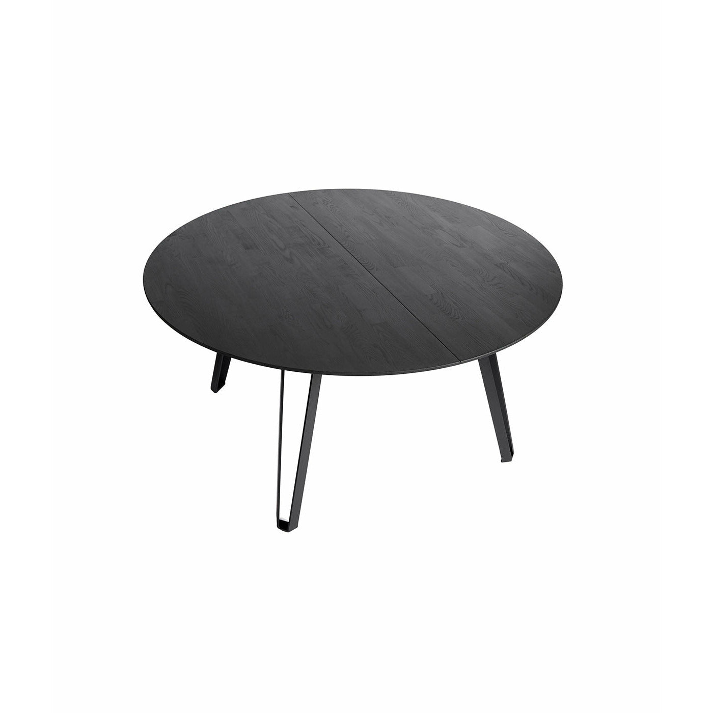 Spisebord Space Black Ø150 - Woca sort - Ask m/stålben - H: 75 Ø: 150 cm - Muubs - DesignGaragen.dk