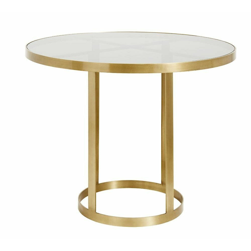 Nordal LUXURY runt matbord - ø100 cm - guld/svart glas